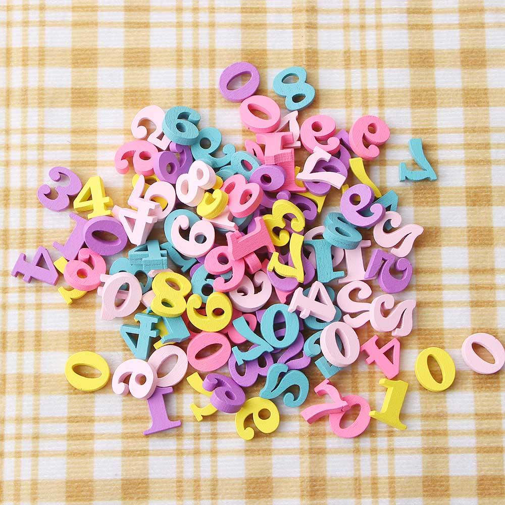 Colorful Mixed Wooden Letters DIY Home Decor Numbers