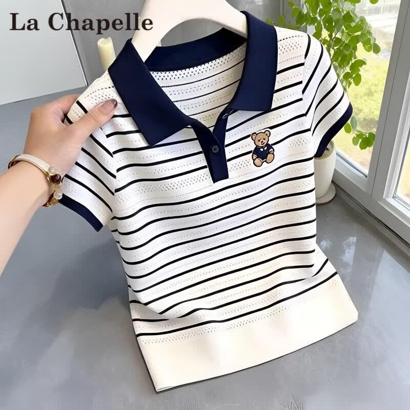 La Chapelle Women s Striped Short Sleeve T-Shirt S