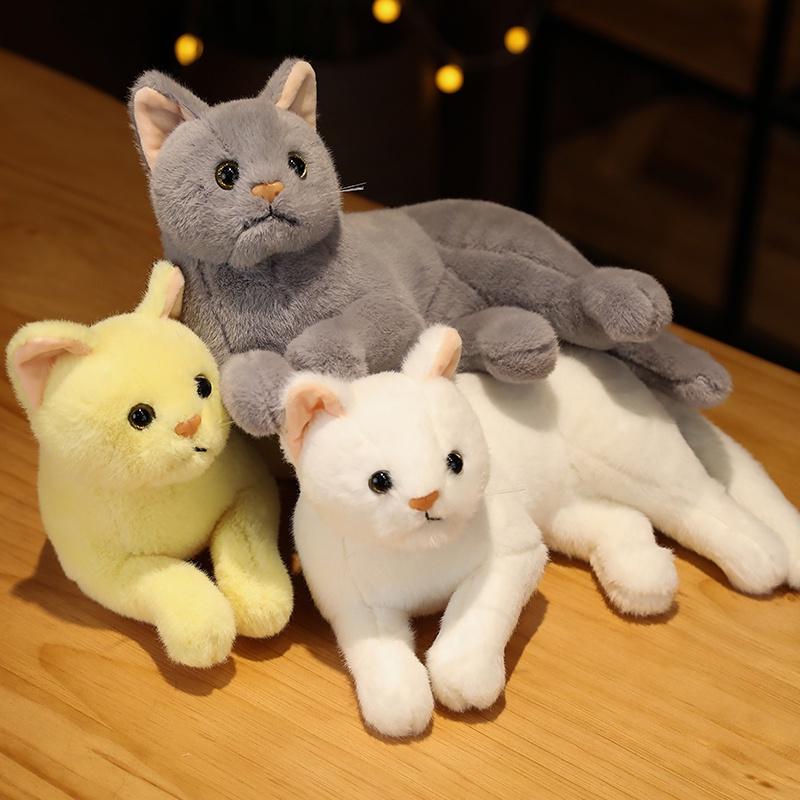 31cm Realistic Plush Cat Doll Soft Stuffed Kitten Toy In Pure Grey White Yellow And More For Kids' Pet Collection