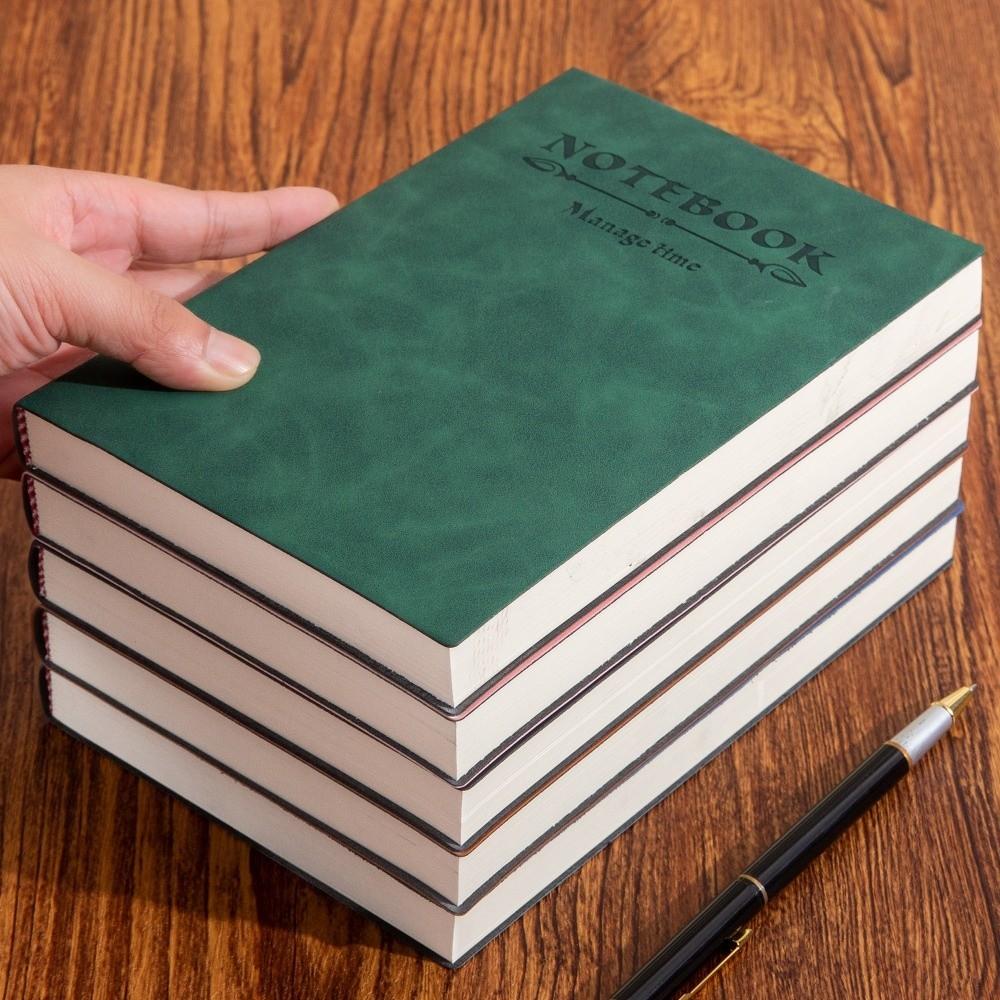 Soft Business Memo Book Leather Surface Diary Notepad Thick Notebook Back To School