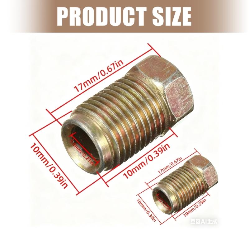 3/16 Brake Hose Adapter M10 Thread Accuracy Seal Automotive Brake Fitting Corrosion Resistant Strong Metal Design