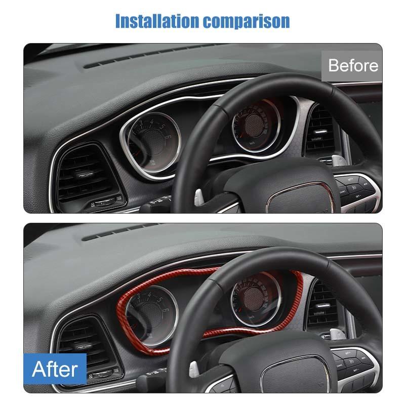 Instrument Panel Decoration Protective Cover For  Dodge Challenger 2015 Up Car Interior Accessories