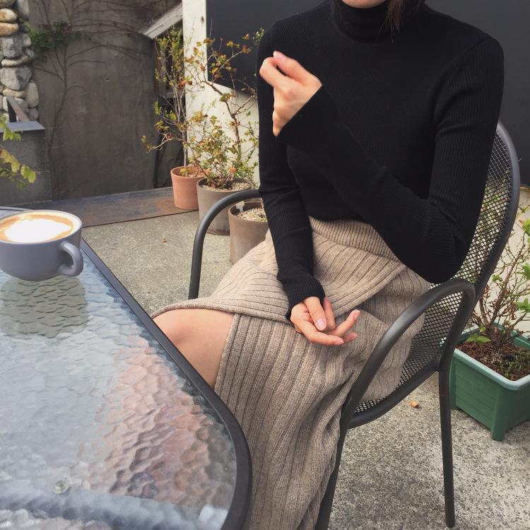 Autumn/Winter Retro High Waist Slimming Knitted Pencil Skirt