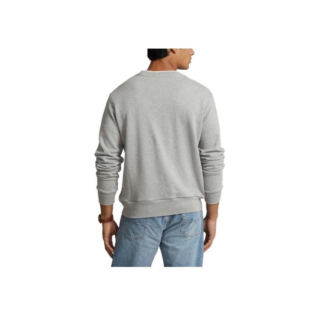 Polo Ralph Lauren FW23 Solid Logo Embroidered Crewneck Sweatshirt Men Sweatshirt Gray MNPOKNI16823167-020