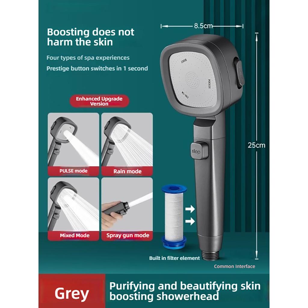 High Pressure Shower Head Water Shower Head Shower Shower Adjustable One Button Water Massage Spray Bathroom Accessories