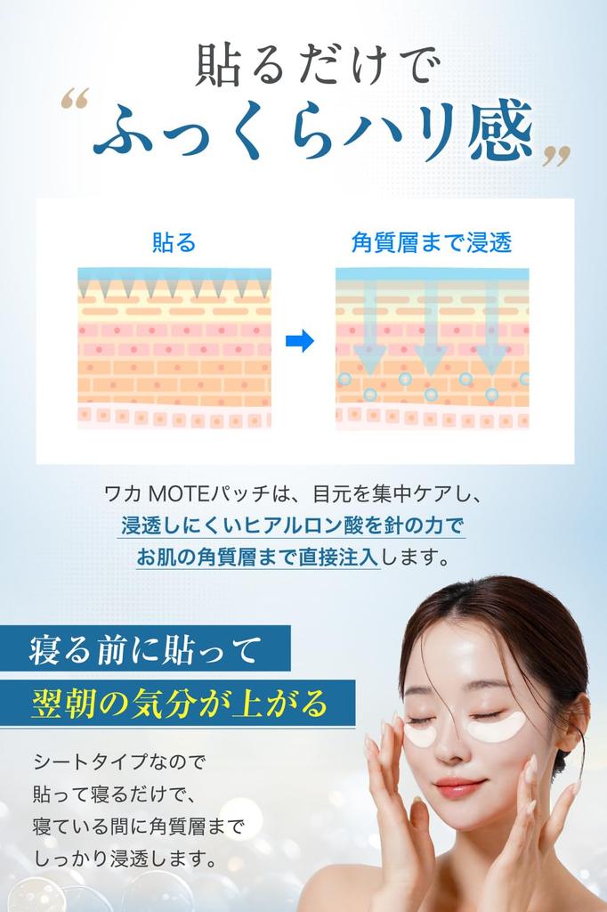 in Japan Unisex Microneedle Eye Patches for Eye Hyaluronic Acid and Human Stem Cell Culture for Reducing Dark Dry and Firming Skin Gua Mote Patches