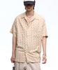 Aleseueseussi Rivet Geomertic Half Shirt - Beige