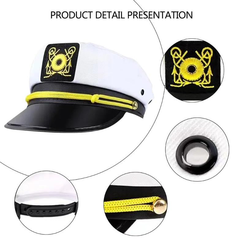 Adjustable Sea Captain Hat Sailors Hat Unisex Maritime Hat Stylish Seafaring Hat Costume Accessory Unisex