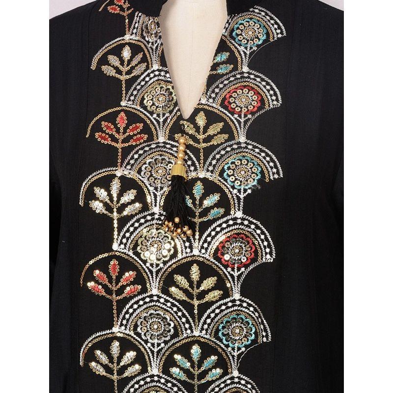 Middle East Sequin Embroidered Tassel plus Size Robe Dubai Dress Arabic Dress Indonesian Women Dress