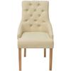 Dining Chairs - VIDAXL - Set of 6 - Armrests - Fabric - Beige