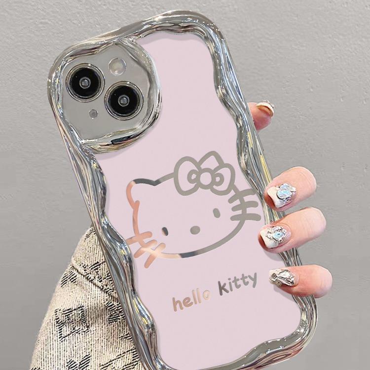 Hello Kitty Bracelet Is Suitable for Apple 15 Mobile Phone Case Iphone14promax Electroplated Silver 13/12 Silicone Anti-drop 8.