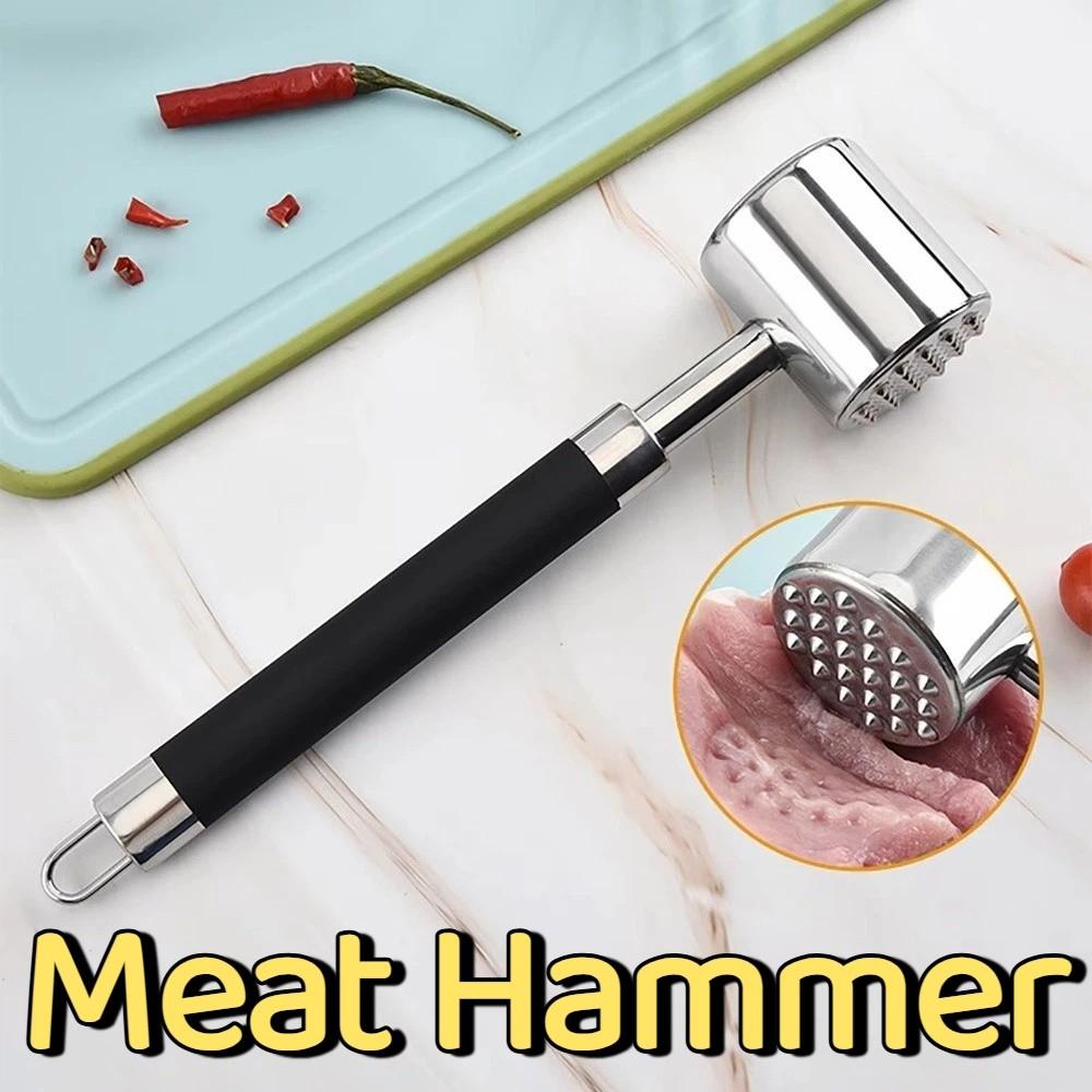 Stainless Steel Meat Hammer Double-side Rust-proof Loose Meat Tenderizer Textured Sides Flat Sides Kitchen Beef Hitting Tool