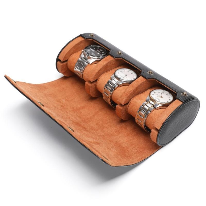 Watch Container Leather Watches Protective Box Stylish Wristwatch Display Case Holder Elegant Jewelry Container