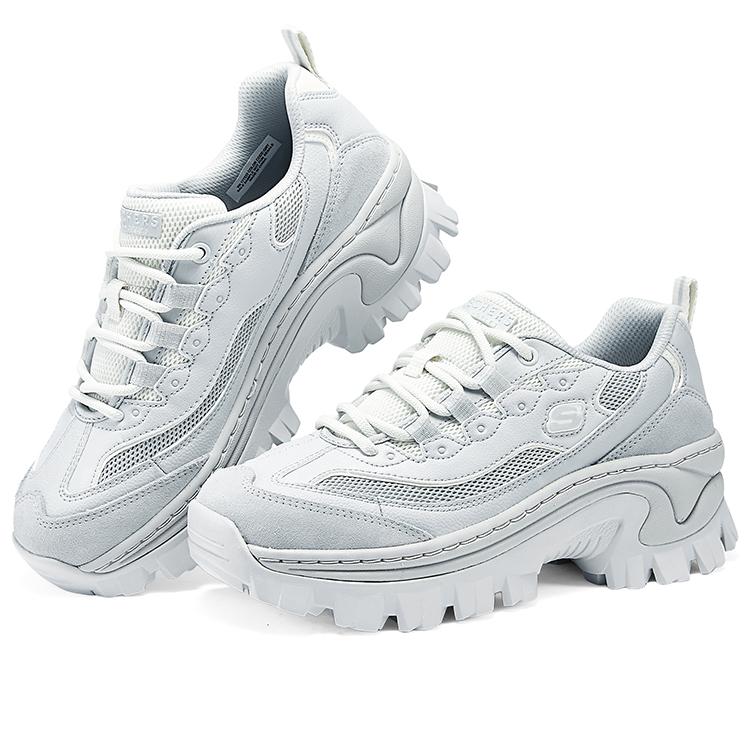 Skechers Hi-Ryze Honey Cake Shoes Soft Comfortable Low-Top Dad Shoes Women Sneaker Gray 177233-GRY