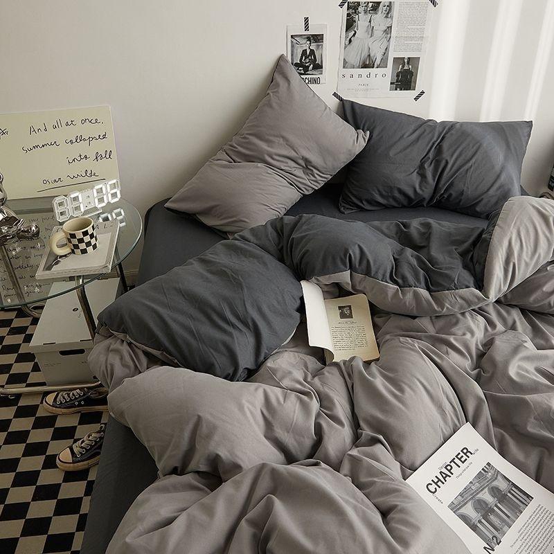 Ins Pink Strawberry Bedding Set Simple Flower Printed Bed Linen Flat Sheet Adult Kids Princess Girl Duvet Cover Set All Seasons