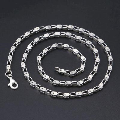 Čisté striebro S925 Sterling 925 Strieborný pánsky náhrdelník s hrubým profilom Bambusová retiazka Square Trend príslušenstvo (Fgl )
