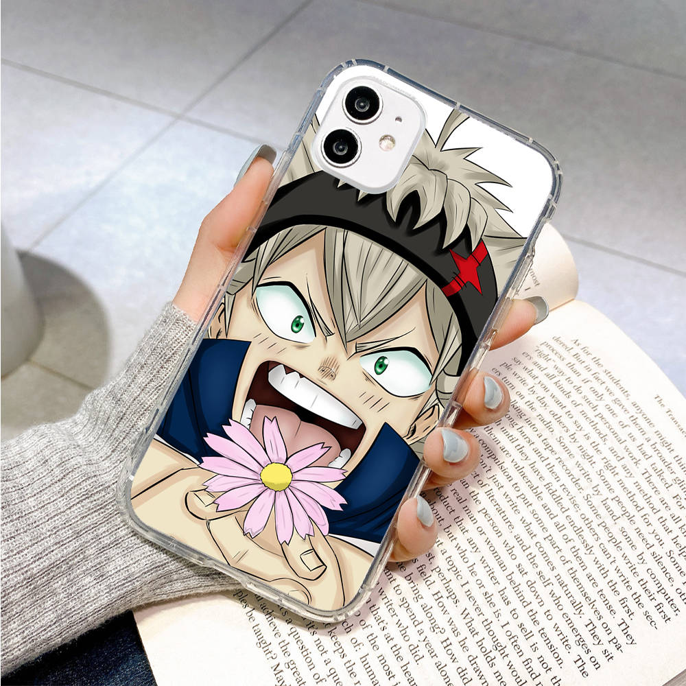 Hülle für Samsung A04 A14 A23 A34 A54 M23 M33 M52 M53 Realme 10 9 C30S C35 C55 VIVO Y02S Y21 Y51 X80 Pro Transparente Hülle WI84 Black Clover Asta