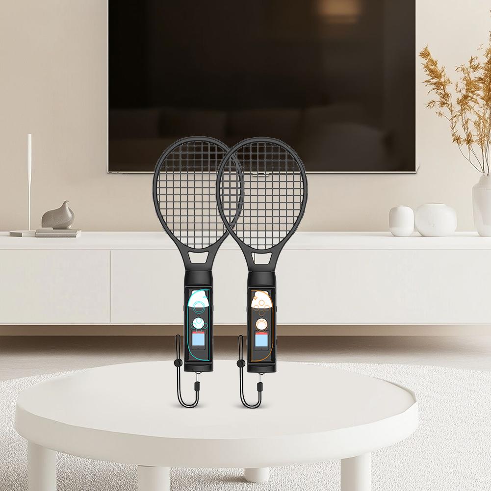 2 PCS Tennis Racket for Nintendo for Switch 2 Joy-Con Controller Tennis Accessories with Wrist Strap Game Card Storage Function
