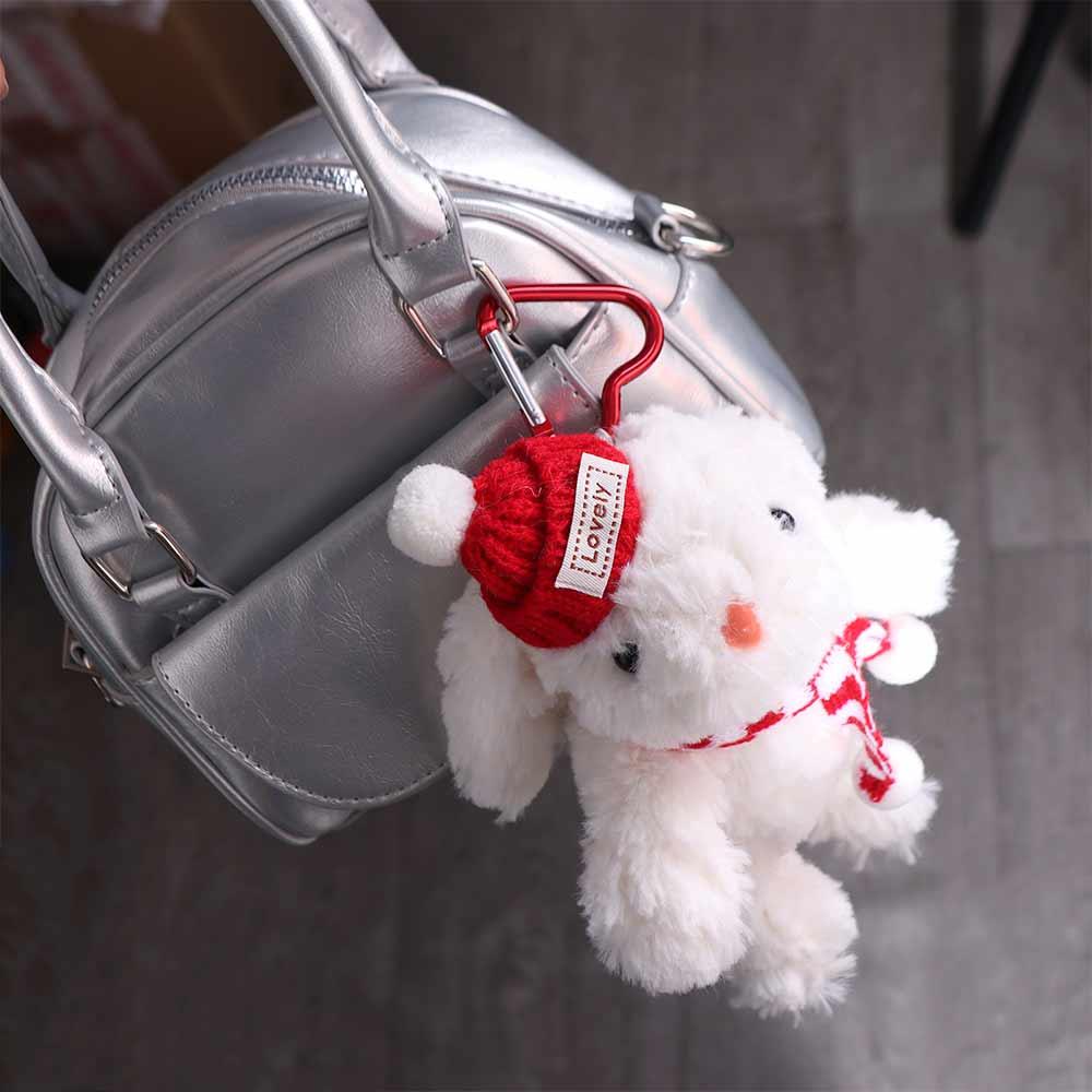 Cartoon Cartoon Plush Keychain Soft Plush Doll Key Ring Cute Christmas Rabbit Pendant  Girls