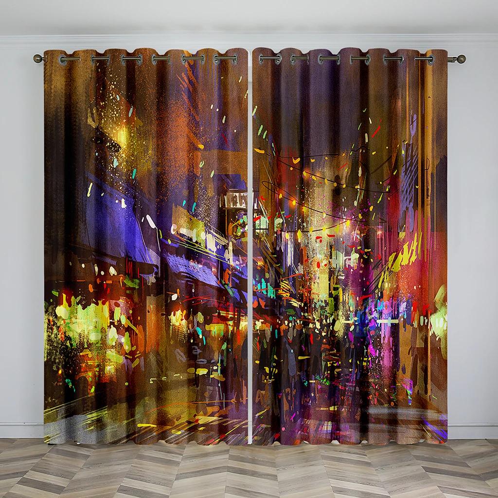 Různé styly série Dark Vzor vysoce zatemňovacích závěsů Ložnice a obývací pokoje Silná zatemňovací závěsa Vícebarevný závěs