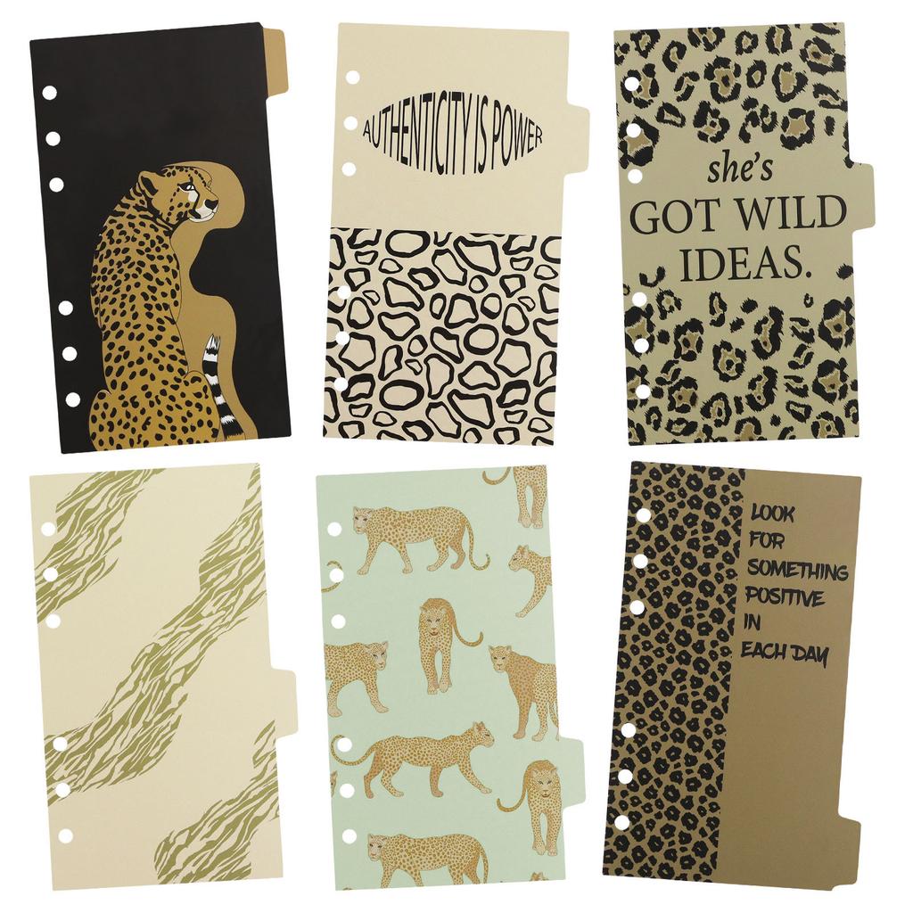 A6 Leopard Separator Paper Index Page Classification Separator Page Notebook Loose-leaf Book Partition Accessories
