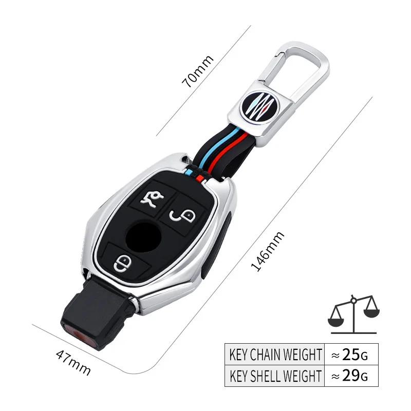 Zinklegierung Vollsilikon Autoschlüsselhülle für Mercedes Benz A B C E Klasse GLS GLA GLK GLC CLS CLA AMG W204 W205 W212 W463 W176