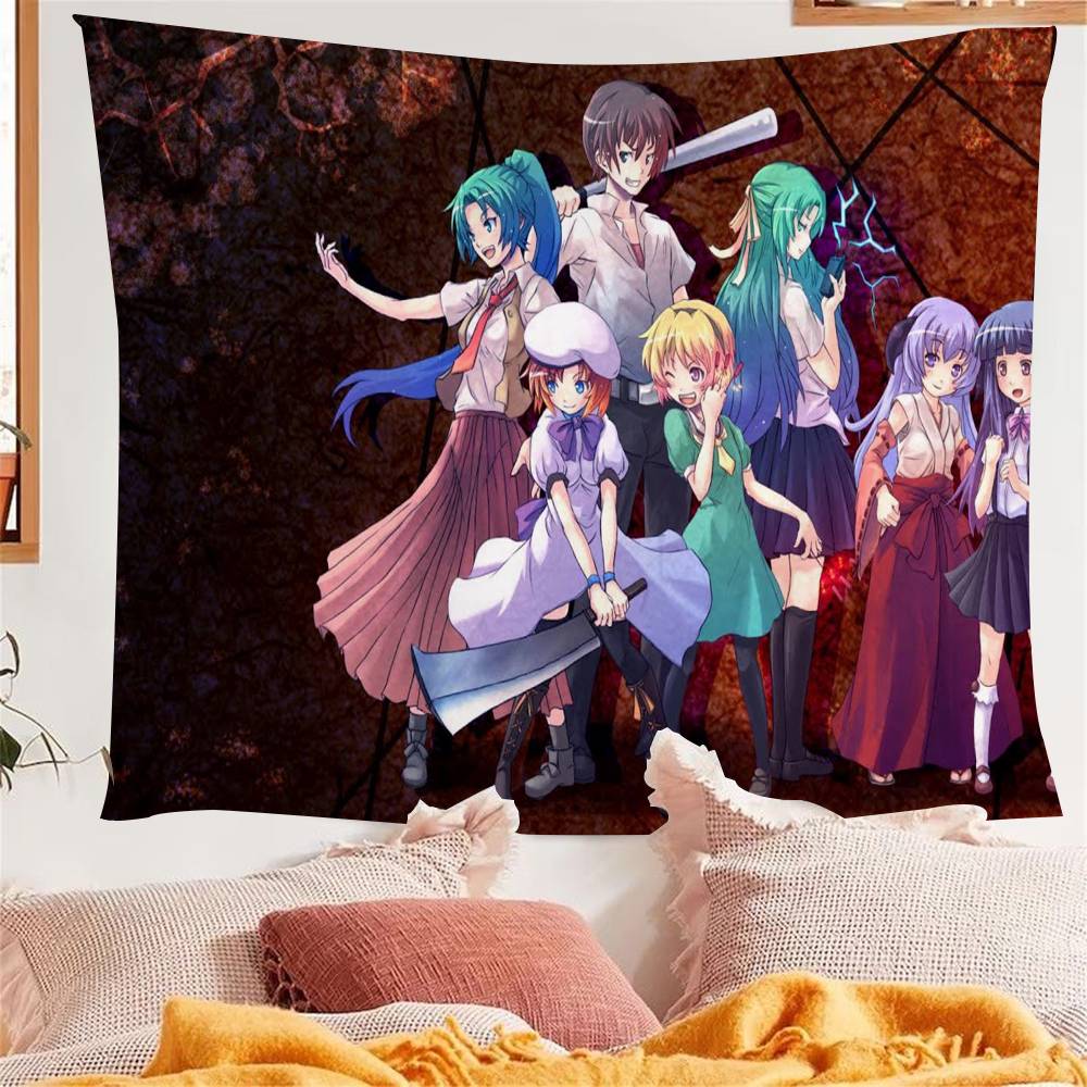 1PC Anime HHigurashi When They Cry Cartoon Tapestry Wall Hanging Decoration Household Home Decor