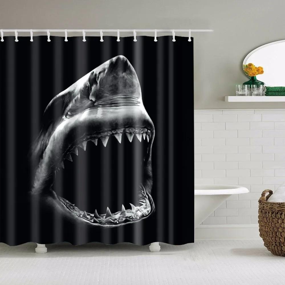 Animals Elephant Shark Killer Whale Octopus Deer Horse Lion Shower Curtains Bathroom Waterproof Polyester Curtain Bath