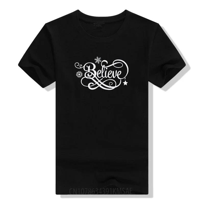 Christmas Believe Hat Shirt Cute Short Sleeve Christmas Graphic Print Tee Shirts Tops for Women Oversized T Shirt