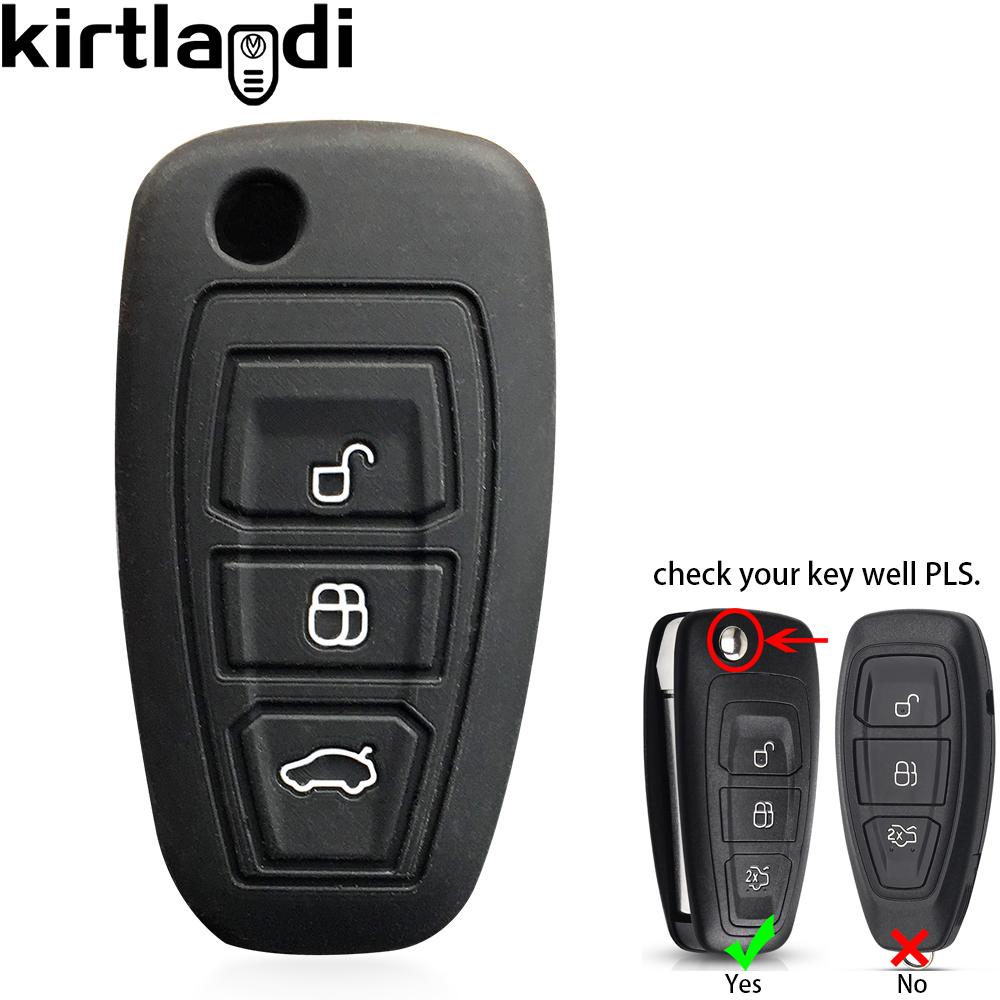 Silicone Car Key Case Shell for Ford Kuga Focus Mk3 Mk4 Mondeo Fiesta Titanium Ecosport Transit MK8 key Cover Remote Accessories