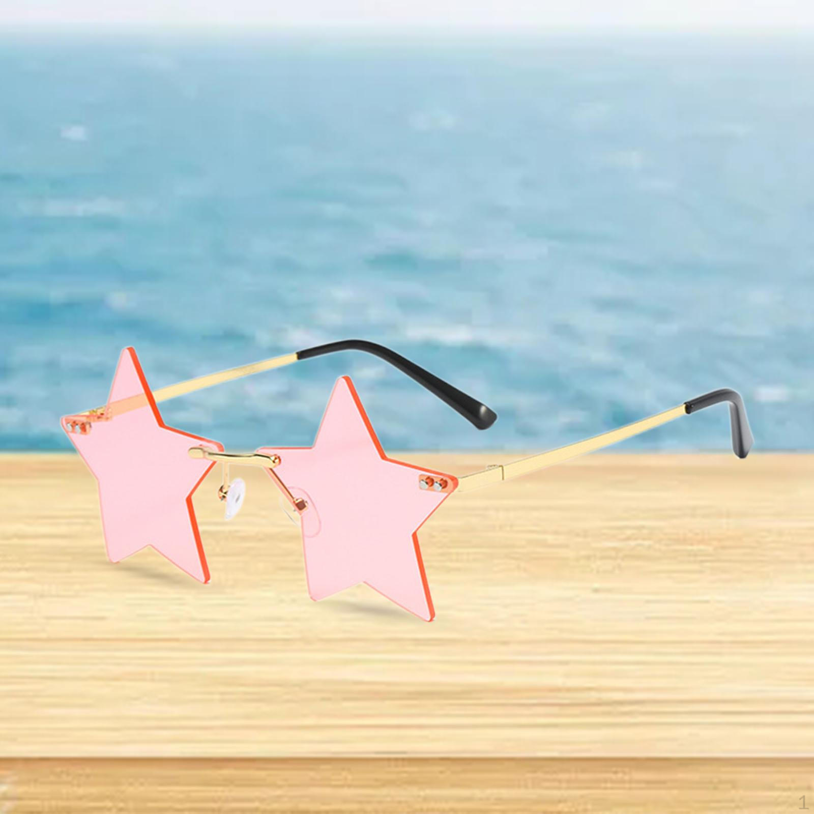 

Очки без оправы с пентаграммой, аксессуары, модные очки для Хэллоуина, хиппи, защита от ультрафиолета 400 розовый