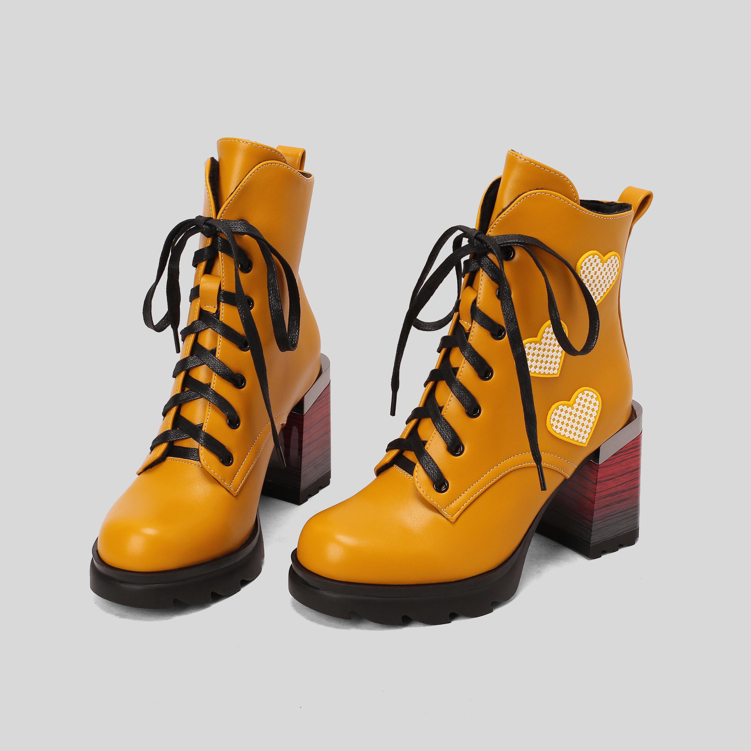 

Ботильоны женские больших размеров на очень высоком толстом каблуке с текстурой дерева, с градиентным принтом, с надписью Love, многоцветные, на шнуровке 39