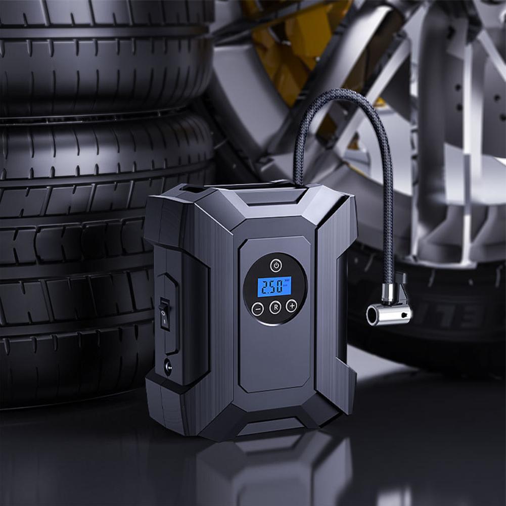 120W Tire Inflator Air Compressor DC12V Smart Tire Pump With Tire Pressure Gauge Emergency LED Light For Car Motorcycle Ball