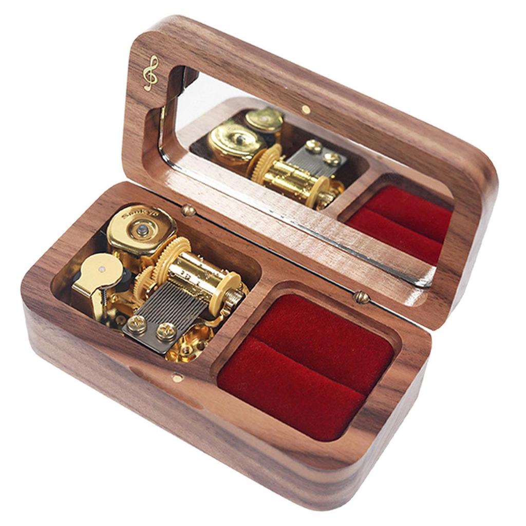 Proposal Ring Case Storage Wooden Music Box for Wedding Anniversary Ceremony