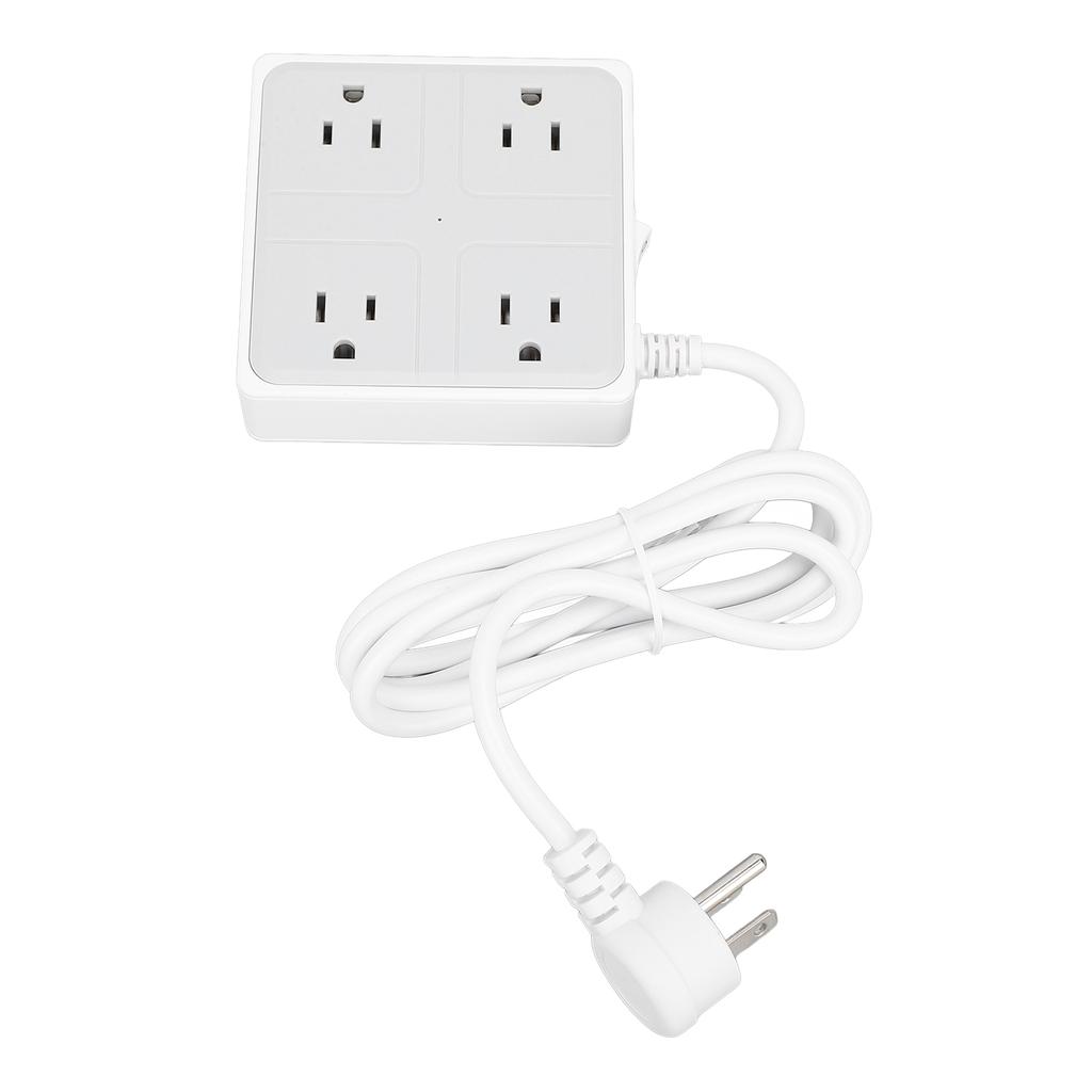 Flat Plug Power Strip 1250W 4 Outlets 3 USB Ports Desktop Charging Station with 5FT Extension Cord
