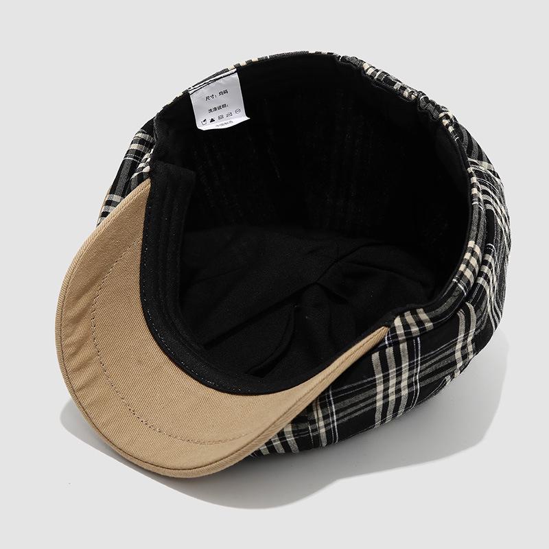Kids' Artistic Plaid Beret - Trendy Retro Hat for Boys and Girls
