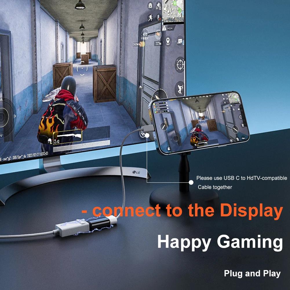 8K HDMI-Compatible 2.1 Magnetic Adapter HDMI-Compatible Magnetic Extension Adapter 8K/60Hz 4K/120Hz 48Gbps for HDTV Laptop