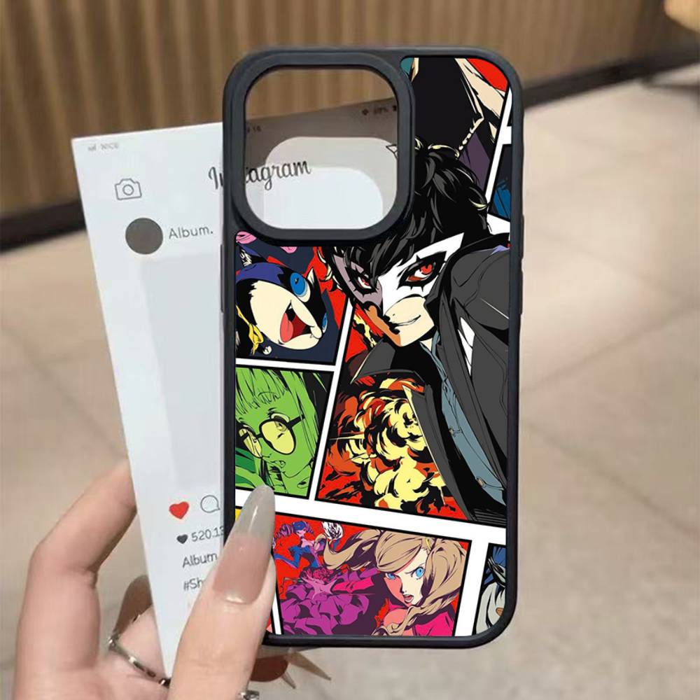 Game P-Persona 5 Cool Black Silicone Hard Plastic Phone Case For Iphone 17 Air 16 15 14 13 12 11 Pro Max PC TPU