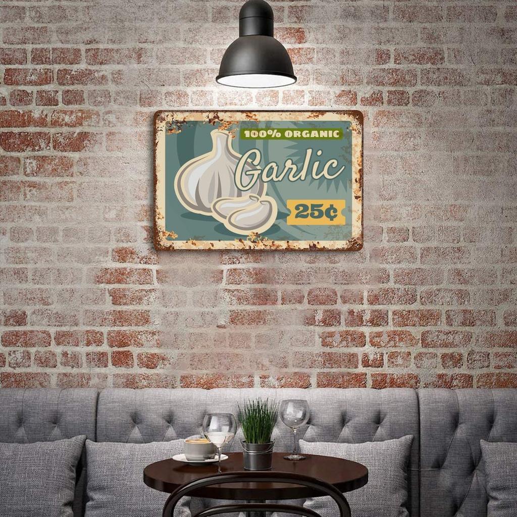 1-Pack Retro Rusty Decor Metal Plaque, 20×30cm and 30×40cm, Wall Hanging for Kitchen, Study or Living Room