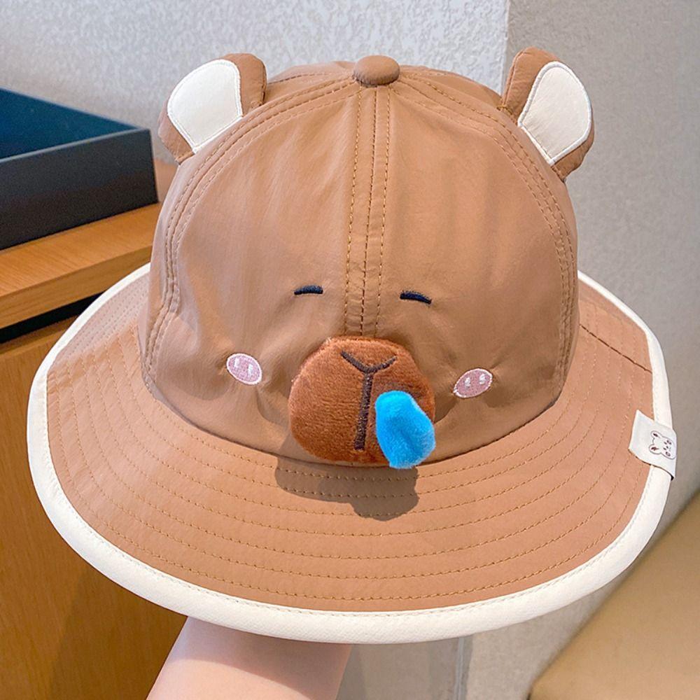 Comfortable Kawaii Capybara Baseball Hat Anti-UV Cartoon Kids Summer Sunhat Fishmen Hat Sunshade Children's Peaked Cap Outdoor