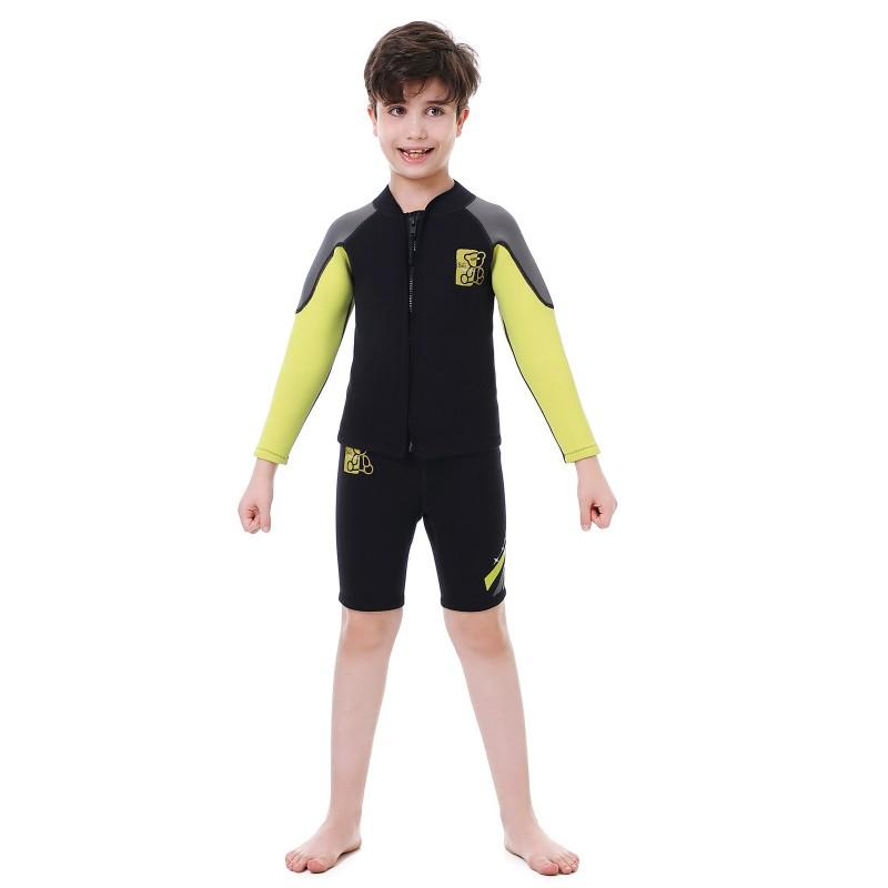 Children's 2.5MM Split Thermal Diving Suit Men Girls Long-sleeved Shorts Surfing Jellyfish R026