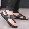 TUINANLE Neue Herren Rutschfeste Ledersandalen Offene Zehen Weiche Sommer Strand Pantoffeln für Herren Outdoor Lässige Bequeme Sandalen