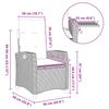 Relax Garden Chair with Side Table Adjustable Grey Poly Rattan