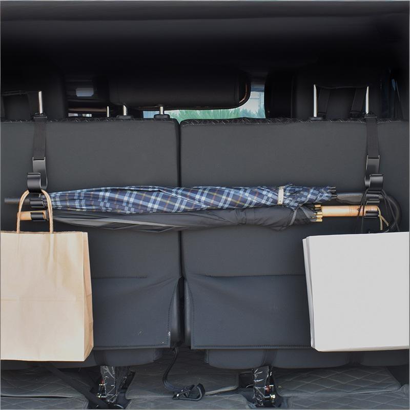 2 Car Rear Seat Hooks Versatile Design with Umbrella Holder for Optimal Car Interior Utilization
