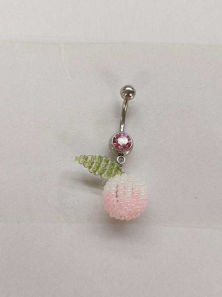 Gaibei Aesthetic Heart-shaped Bow Navel Ring - European, American, Japanese, Korean Styles, Navel Stud Piercing.