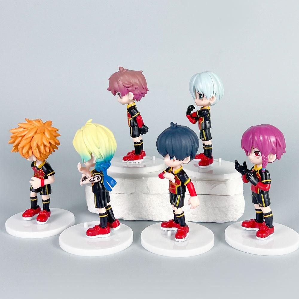 6pcs/set BLUE LOCK Figure Model Toys About 8 cm Isagi Bachira Chigiri Ness Hiori Nagi Reo Kaiser