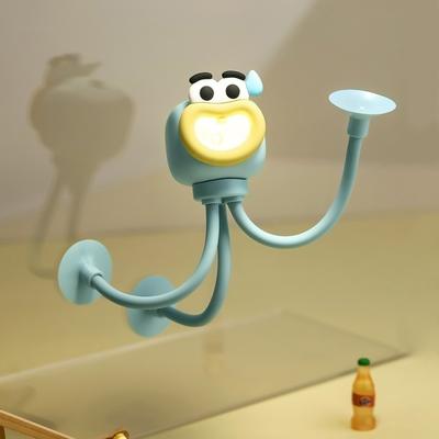 Cute Mini Octopus Night Light Bedroom Decoration Vacuum Suction Desk Lamp Octopus Shape Phone Stand