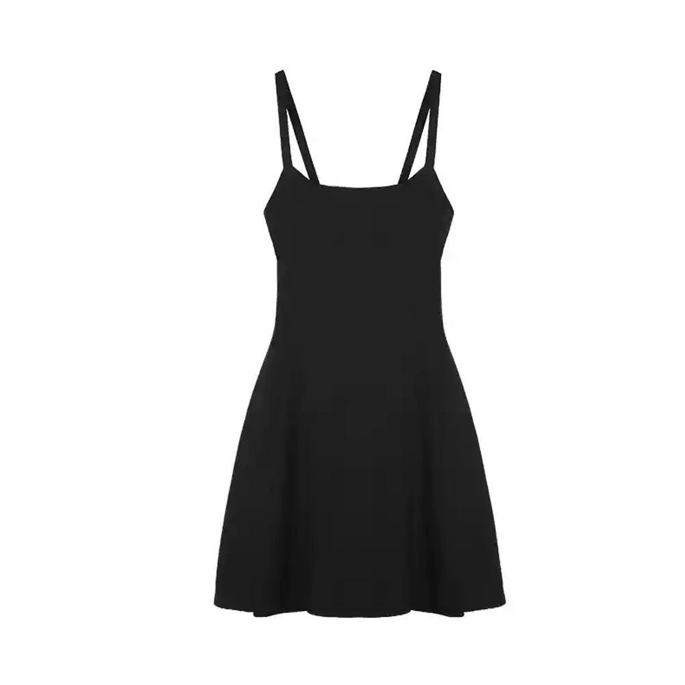 French Temperament Small Black Suspender Dress Women's Summer Waist Thin Small Black Dress Sleeveless Short Skirt Skirt