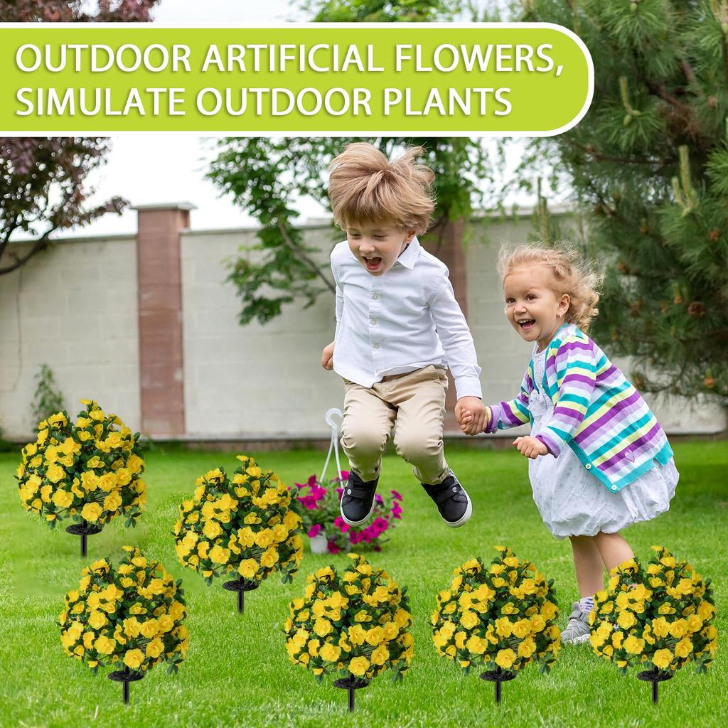Artificial Outdoor Flowers, Simulated Outdoor Plants, Artificial Plants, Shaped Balls, Artificial Outdoor Set (2 ), With Ground, Suitable For Home Po