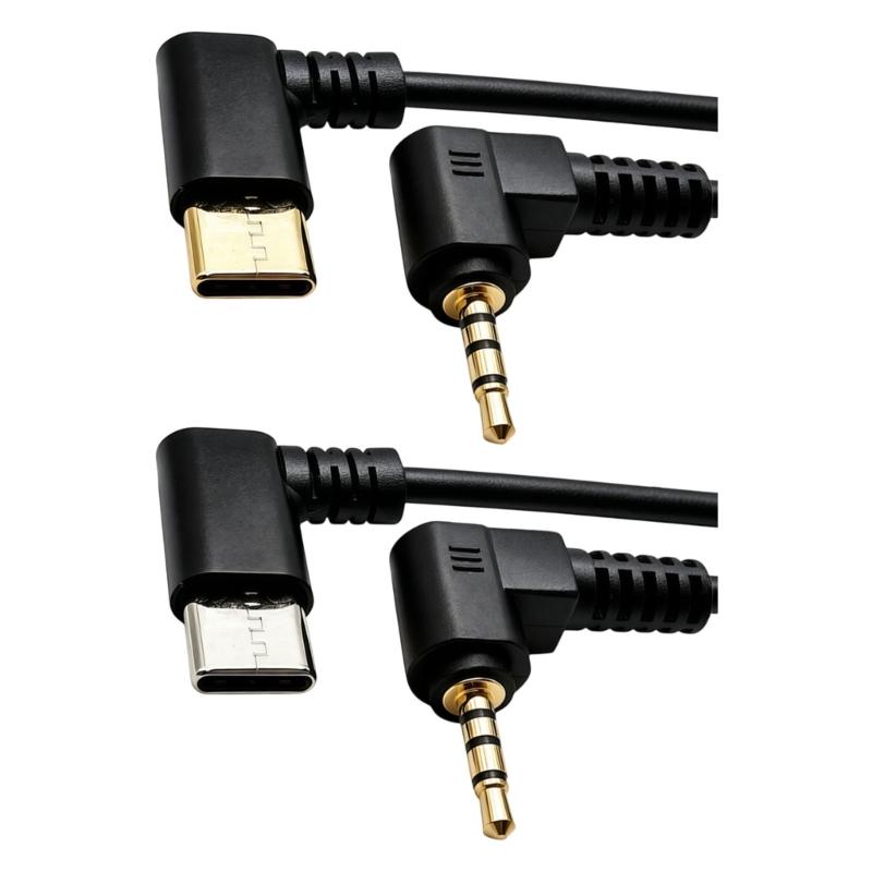 USB C To 4Pole 3.5Mm Headphone Jacks Cable Right Angle Design Sound Cable For Mobile Devices 30Cm/11.8in